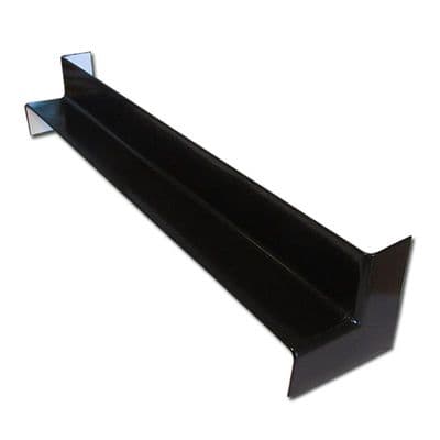 500mm Plain Black Smooth Internal Fascia Corner Double Ended