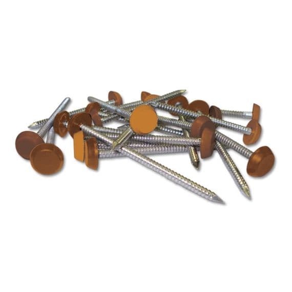 65mm Light Oak Plastic Headed Nails Box Qty 100