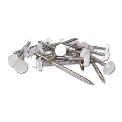 65mm White Plastic Headed Nails Box of 100