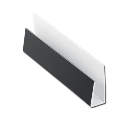 Dark Grey Smooth Soffit J Section Edge Trim - 5m RAL 7016