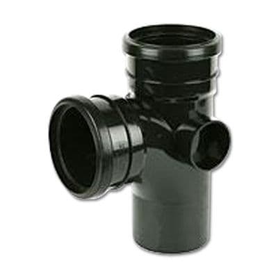 FloPlast Black Double Socket 112.5 Degree Branch