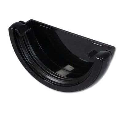 FloPlast Black Half Round External Gutter Stop End
