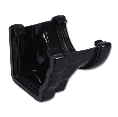 FloPlast Black Ogee to Half Round Gutter Adaptor RH