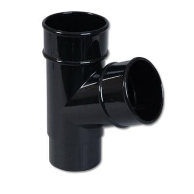 FloPlast Black Round Downpipe 112.5 Degree Branch