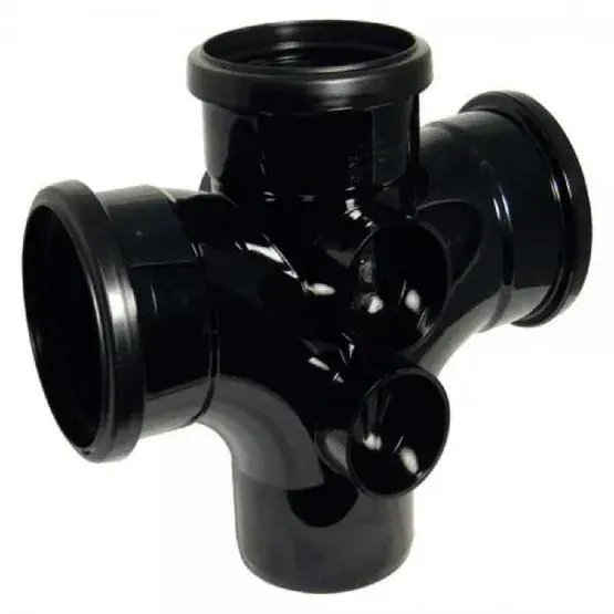 FloPlast Black Soil Pipe Triple Socket 92 5 Degree Double Branch