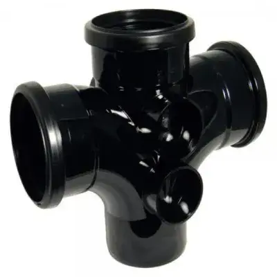 FloPlast Black Soil Pipe Triple Socket 92.5 Degree Double Branch