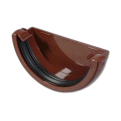FloPlast Brown Half Round External Gutter Stop End