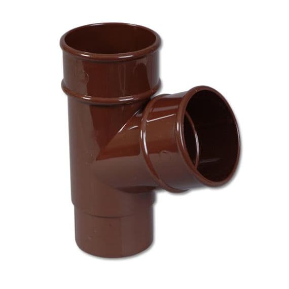 FloPlast Brown Round Downpipe 112 Degree Branch