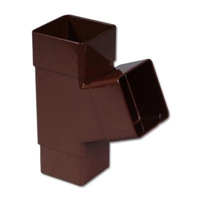 FloPlast Brown Square Downpipe 112 Degree Branch