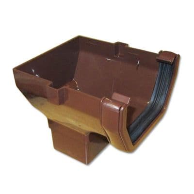FloPlast Brown Square Gutter Stop End Outlet
