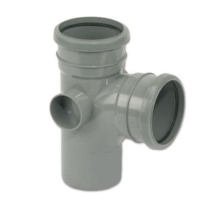 FloPlast Grey 92.5 Degree Access Branch Soil Pipe