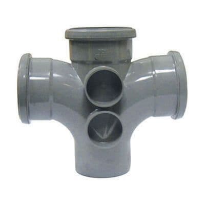 FloPlast Grey 92.5 Degree Double Branch