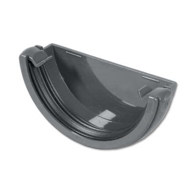 FloPlast Grey Half Round External Gutter Stop End
