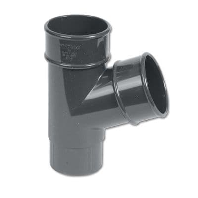 FloPlast Grey Round Downpipe 112 Degree Branch
