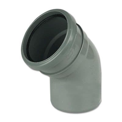 FloPlast Grey Single Socket 112.5 Degree Bend Soil Pipe