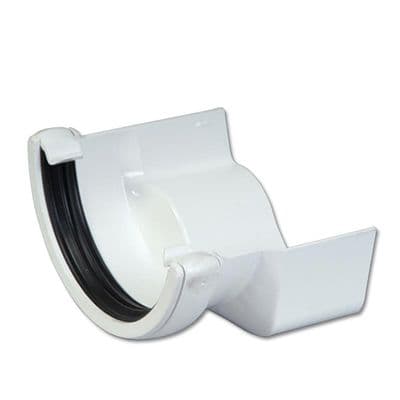 FloPlast White Half Round to Cast Iron Ogee Gutter Adaptor LH