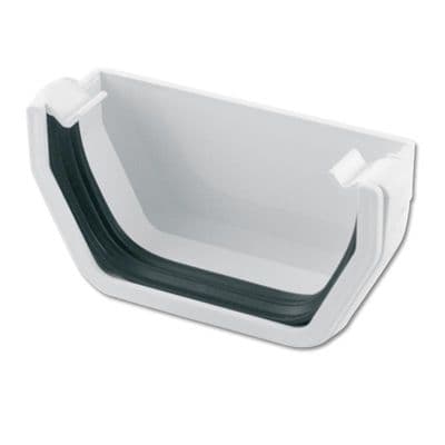 FloPlast White Square External Gutter Stop End