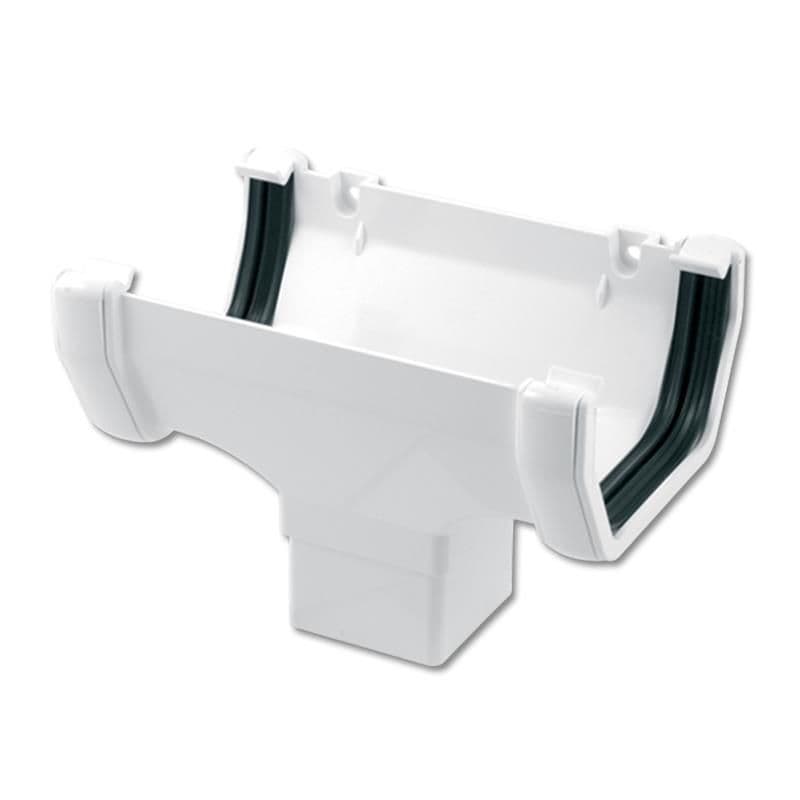 FloPlast White Square Gutter Running Outlet