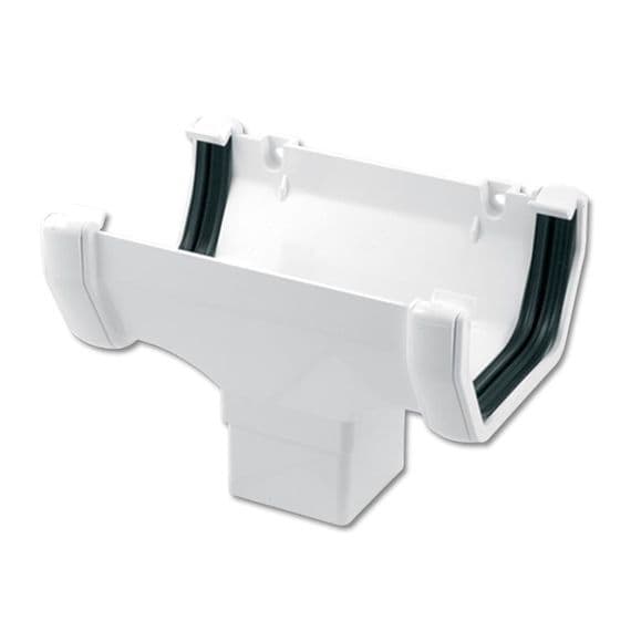 FloPlast White Square Gutter Running Outlet