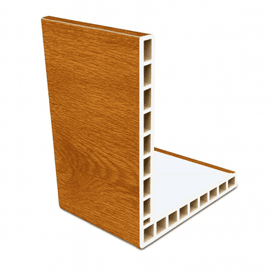 Golden Oak uPVC 100mm x 80mm x 6mm Hollow Rigid Angle - 5m