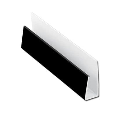 Plain Black Smooth Hollow Soffit J Trim - 5m