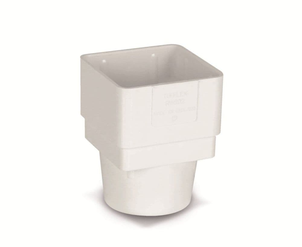 Straight Connector White Square Down Pipe