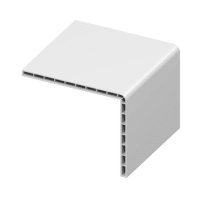 White PVC 100mm x 80mm Hollow Rigid Angle - 5m