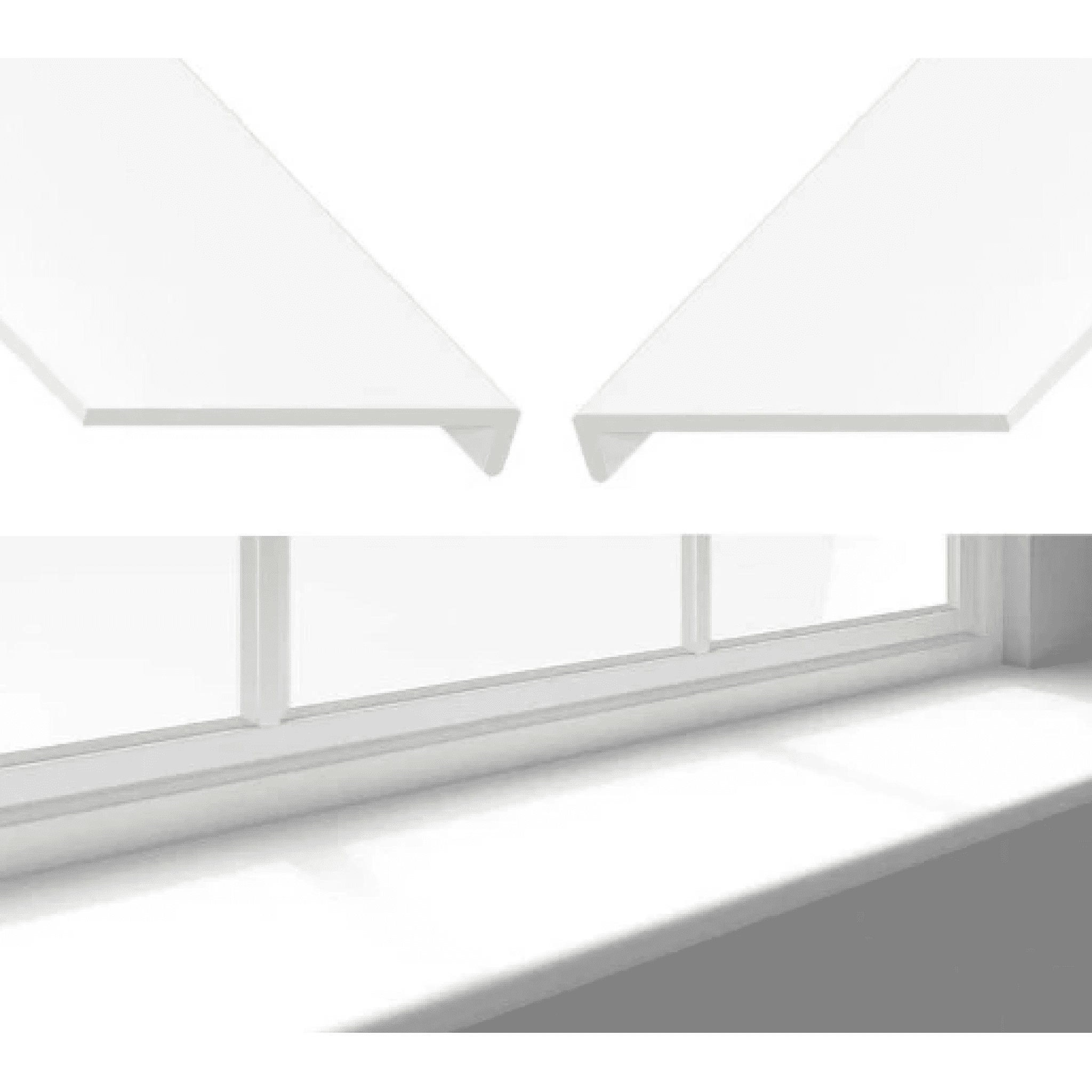 White Square Internal Window Sill Cover 9mm x 5 Meter
