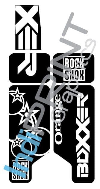 2010 35mm RockShox Boxxer "Orange Bikes" inlay Fork Decals
