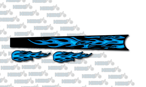 Blue Flame Top Tube Graphic