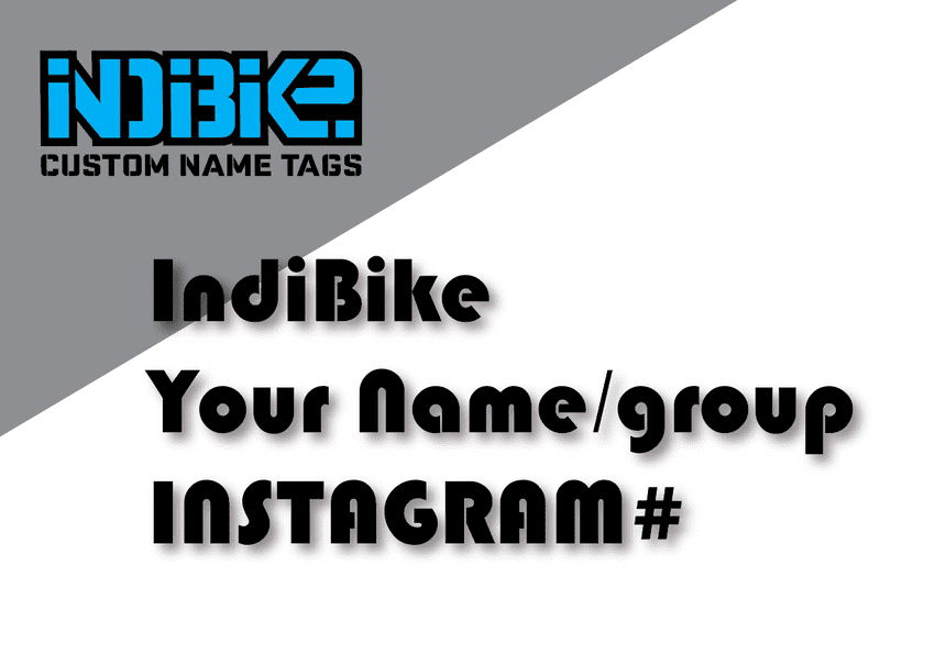 Bold Retro Font Bike Cycling Name Tag Hashtag Vinyl Cut Flag