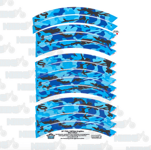Camouflage Blue Urban Full Rim Graphics