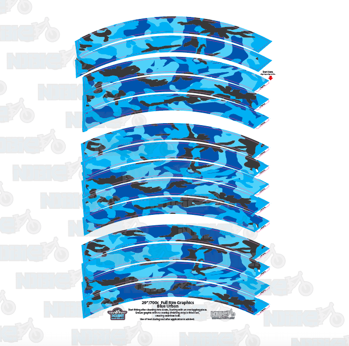 Camouflage Blue Urban Full Rim Graphics