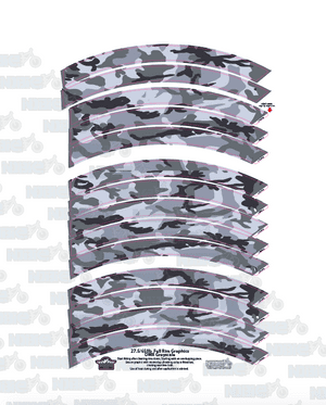 Camouflage DMR Grey Scale Full Rim Graphics