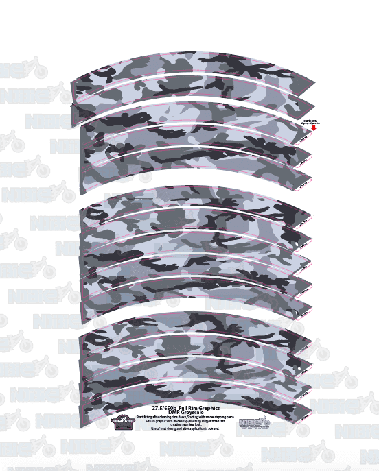 Camouflage DMR Grey Scale Full Rim Graphics