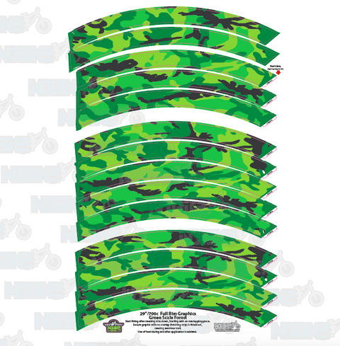 Camouflage Green Forest Full Rim Graphics