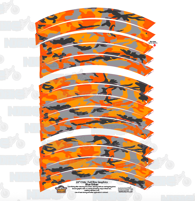 Camouflage Orange Urban Full Rim Graphics