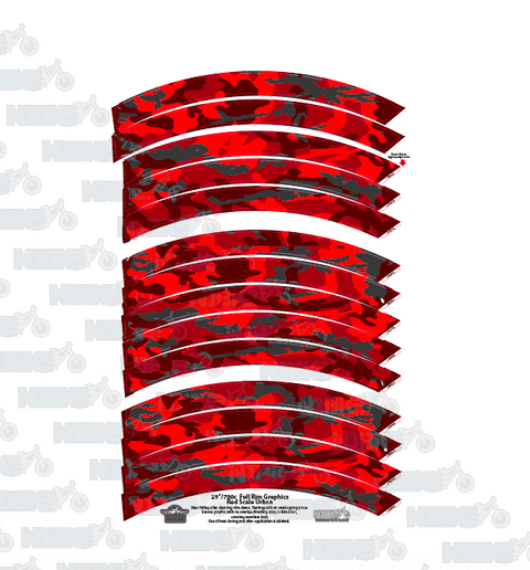 Camouflage Red Scale Full Rim Graphics