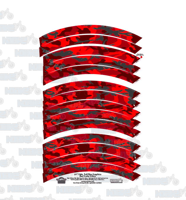 Camouflage Red Scale Full Rim Graphics