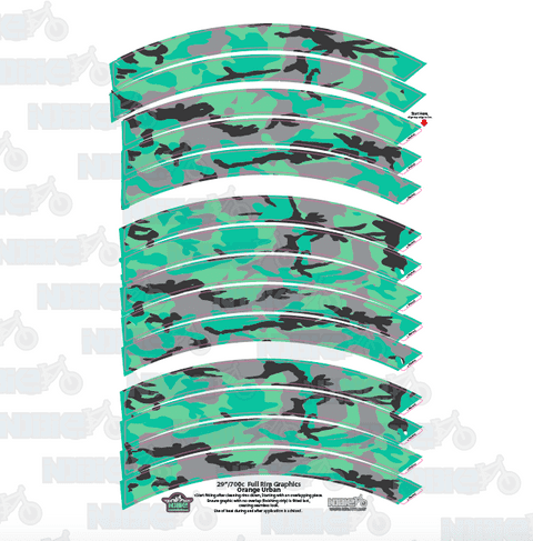 Camouflage Teal/Mint Urban Full Rim Graphics