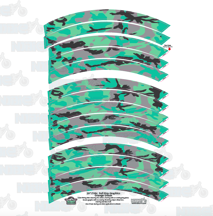 Camouflage Teal/Mint Urban Full Rim Graphics
