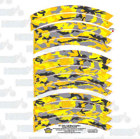 Camouflage Yellow Urban Full Rim Graphics