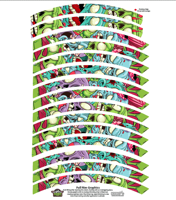 Cartoon Zombie Print Full Rim Graphic/Wrap