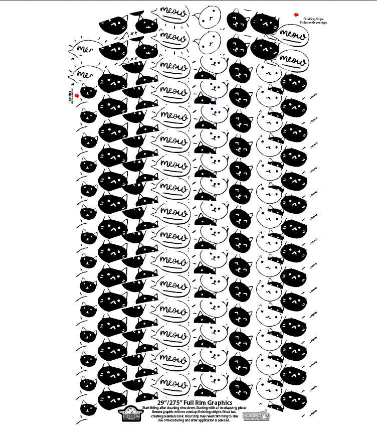 Cat  Pattern CUSTOMISABLE Full Rim Graphics