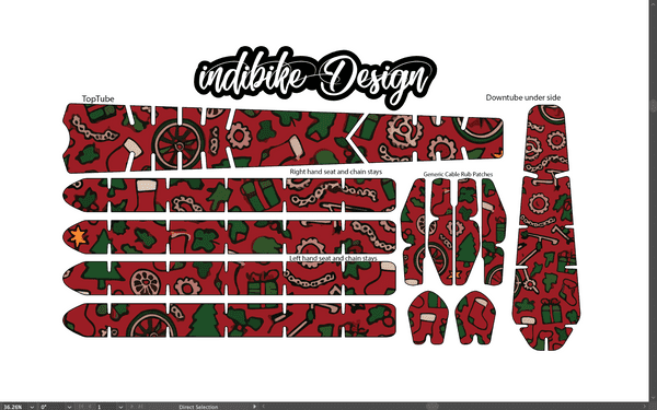 Christmas Wrap Pattern BikeTattoo Kit