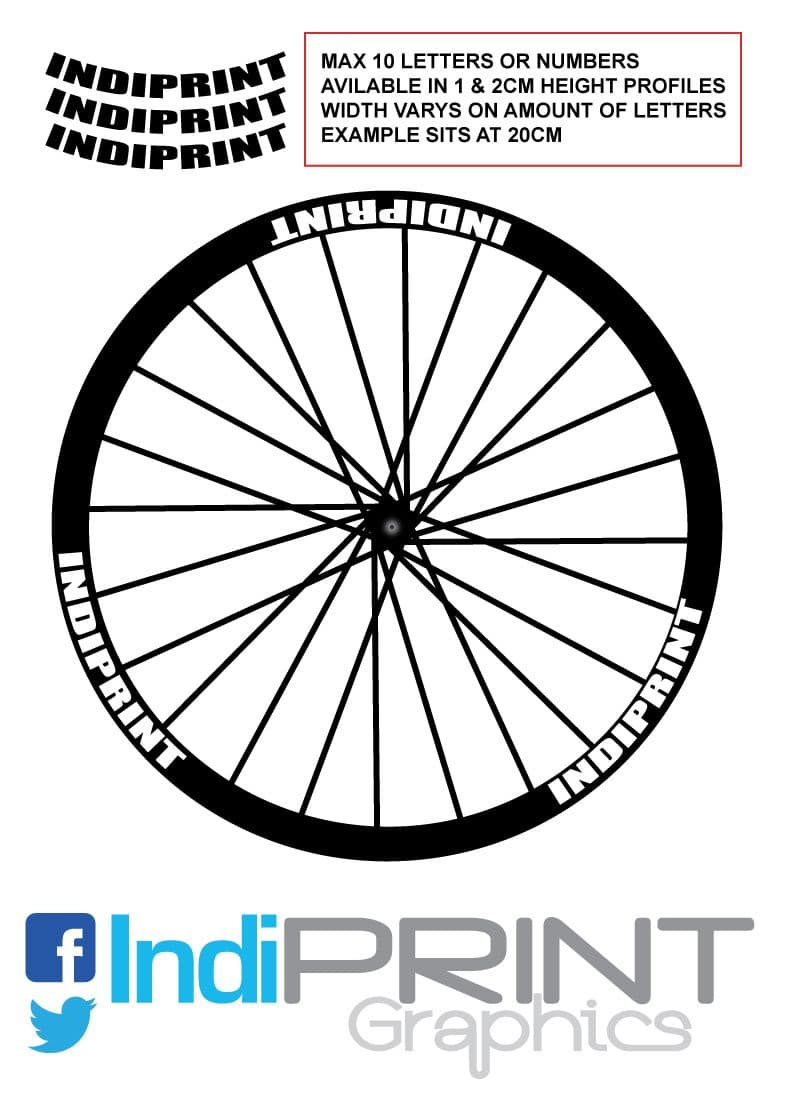 Custom Bold Text Rim Decals