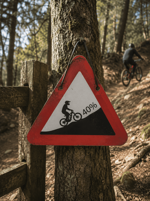 E Biker Ahead Rider Sign