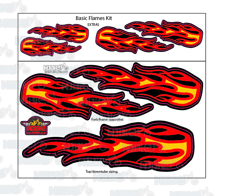 Flames Generic Bike Graphic Kit