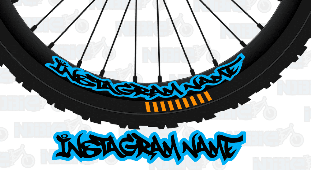 Custom Trials Rim Graphics Graffiti Text Custom Rim Graphics/Stickers