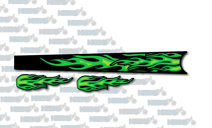 Green Flame Top Tube Graphic